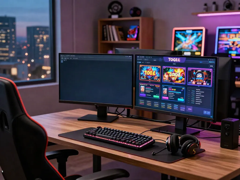 Gamer menikmati pengalaman bermain togel dan slot online di AFKTOTO dengan suasana nyaman dan modern.