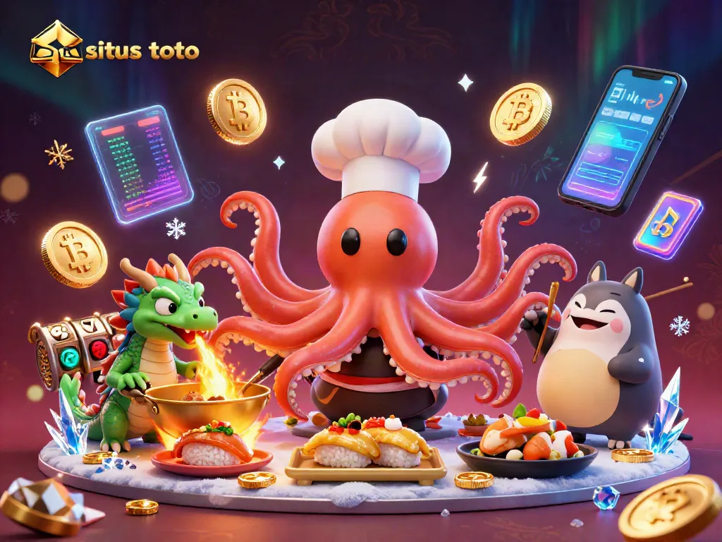 Mendapatkan kemenangan di situs toto dengan ilustrasi kasino mencolok dan karakter unik.