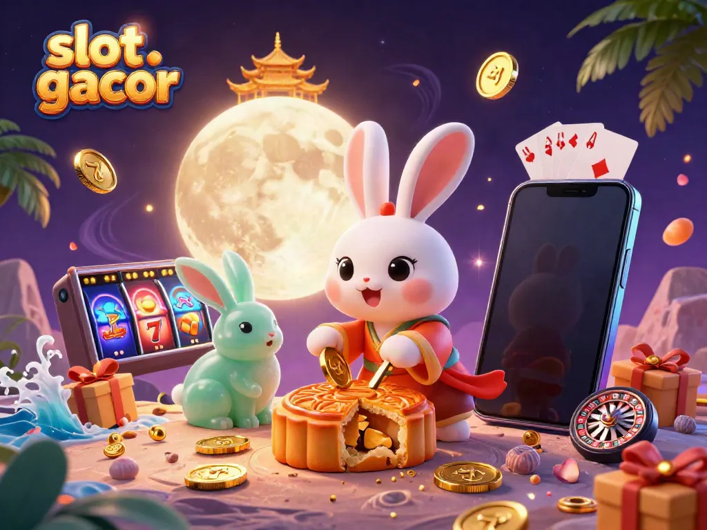 Experience slot gacor excitement amidst a vibrant lunar scene with dynamic gameplay elements.