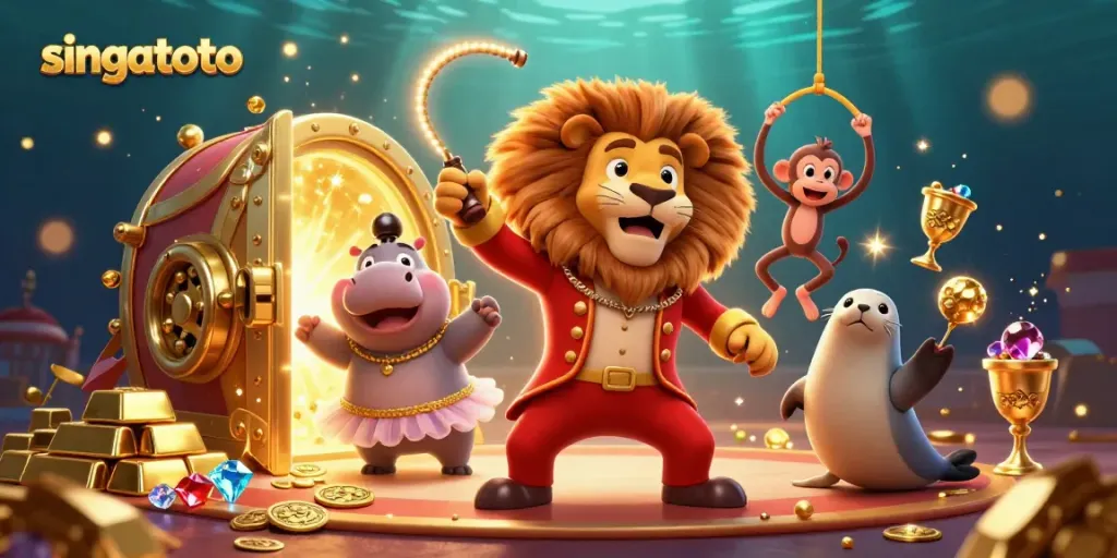 Experience the excitement of singatoto with vibrant 3D characters and dynamic casino elements.