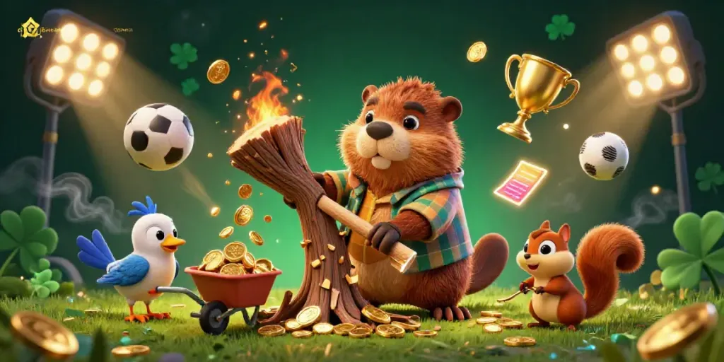 Experience the excitement of winning at densustotomanis with a vibrant 3D casino scene filled with fun elements.