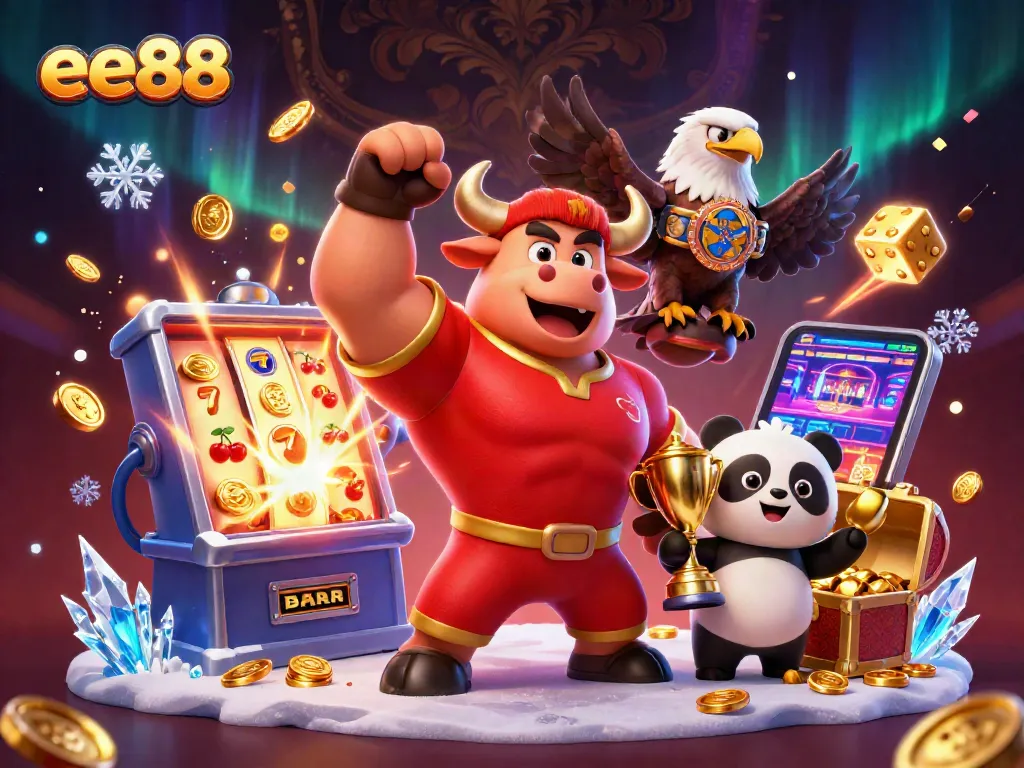 Experience exciting wins with ee88 featuring a dynamic mascot victory scene and jackpot explosions!